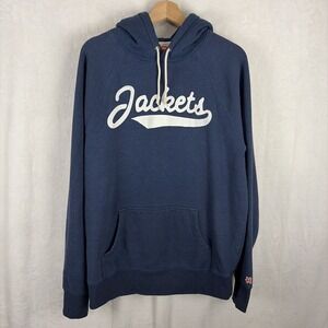 Columbus Blue Jackets Script Hoodie Blue Pullover Sweatshirt Homage Sz Large